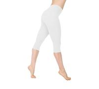 Legging Femme Push Up Sport Leggings Gym 3/4 capri Leggings Taille Haute Push Up Fitness Jogging Minceur Pantalon Contrôle Ventre Legging sans couture Running Confortable, Blanc, XXL