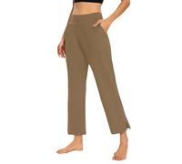 Legging Femme Push Up Taille Haute Évasé - Jambes Larges Couleur Uni Léger Pantalon de Sport Gainant avec Contrôle du Ventre Leggings Extensible Grande Taille pour Yoga Fitness Gym