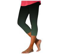 Legging Femme Taille Haute, Confortable Taille Haute Coton Pantacourt Été Opaque Legging Souple Yoga Sport Corsaire Extensible Running 3/4 Leggings