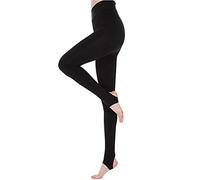 Legging Femme Taille Haute Grande Taille Opaque Legging de Sport Amincissant Longueur Totale contrôle Ventre Pantalon Skinny Slim fit pour Yoga Fitness sous Vetement Thermique Collant (Black, XXXL)
