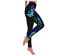 Legging Femme Taille Haute- Legging De Sport Imprimé Papillon sur Le Côté Grande Taille Slim Élasticité Extensible Décontracté Pantalon Skinny Moulant Sculptants Chic Et Élégants Yoga Pants