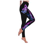 Legging Femme Taille Haute- Legging De Sport Imprimé Papillon sur Le Côté Grande Taille Slim Élasticité Extensible Décontracté Pantalon Skinny Moulant Sculptants Chic Et Élégants Yoga Pants