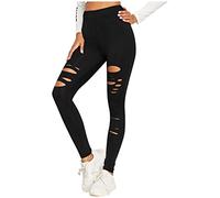 Legging Femme Taille Haute Legging Minceur, Pantalon Yoga Grande Taille Effet Gainant Et DéCoupé DéChiré pour Le Sport L'EntraîNement La Gym La Course à Pied Style Punk Tendance