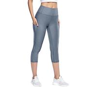 Legging Femme Taille Haute, Pantacourt Femme Ete ÉlLasticité Couleur Unie Slim Simple Séchage Rapide Léger Doux Comfortable avec Poches Moulant Classiques Casual Sport Pantalon Yoga De Marqueur Réfle