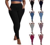 Legging Femme Taille Haute Pantalon de Sport Yoga Pants Grandes Tailles Confort Taille Elastique Slim Fit Jogging Casual Contrôle du Ventre avec Poches pour Entraînement, Gym, Pilates, Travailler