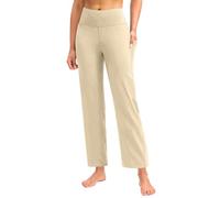 Legging Femme Taille Haute pour Yoga Fitness Entraînement Course à Pied Minceur Abdomen Confortable Élastique Bottes de Sport Pantalon Sportif Femme(Beige, XL)