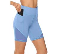 Legging Femme Taille Haute Séchage Rapide pour Yoga Fitness Entraînement Course à Pied Minceur Abdomen Élastique Couleur Unie Confortable Bottes de Sport Pantalon Sportif Femme(Blue, XL)