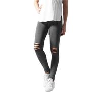 Urban Classics Legging femme Slashed Knee Gris chiné XL 95% coton, 5% élasthanne