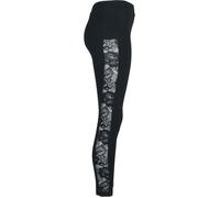 Legging Femme - URBAN CLASSICS - Bandes Dentelle - Noir - 95% Coton - Taille Standard L