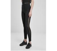 Legging femme - URBAN CLASSICS - flock lace stripe - noir - grandes tailles - fitness XXXXL