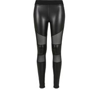 Legging femme - Urban Classics - Noir - Simili cuir - Maille transparente - Ajustement parfait S