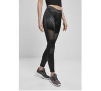 Legging femme - Urban Classics - Shiny Tech Mesh - Noir - Fitness - Imperméable S
