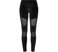 Legging femme - Urban Classics - Velvet Tech Mesh - Velours stretch - Maille transparente - Ajustement élastique L