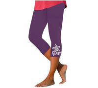 Legging Femmes 3/4 Haute Taille Élastique Opaque Grande Taille Leggins Contrôle Ventral Capri Été Sportlegging Short de Sport Gym Pantalon Court Yoga Jegging avec Diamants