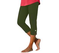 Legging Femmes 3/4 Taille Haute Élastique Opaque Grande Taille Short de Sport Capri Opaque Legging pour Salle Yoga Court en Tissu Pantalon d'Été Activewear Trois-Quarts S-3XL