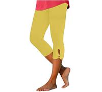 Legging Femmes 3/4 Taille Haute Élastique Opaque Grande Taille Short de Sport Capri Opaque Legging pour Salle Yoga Court en Tissu Pantalon d'Été Activewear Trois-Quarts