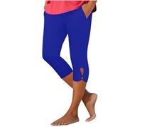 Legging Femmes 3/4 Taille Haute Élastique Opaque Grande Taille Short de Sport Capri Opaque Legging pour Salle Yoga Court en Tissu Pantalon d'Été Activewear Trois-Quarts