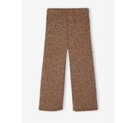 Legging fille large polaire marron imprimé 4A