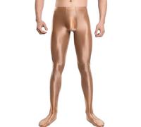 Legging Fitness Homme Huilée Brillant Pantalon Moulant Sport Collant Lisse Élastique Musculation Gym M