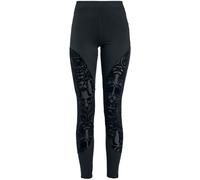 Legging Gothic de Gothicana by EMP - Leggings avec empiècement semi-transparents & imprimé floqué - S à 5XL - pour Femme - noir M