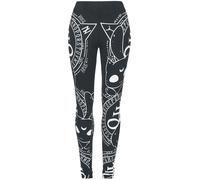 Legging Gothic de Heartless - Leggings Cat Craft - XS à XXL - pour Femme - noir/blanc M