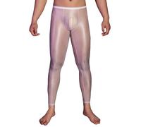 Legging Homme Transparent Brillant Stretch, Collant Homme Sport Bodybuilding Confort, Leggings Taille Haute Sexy Chic, sous Vetement Tenue Érotique Hot, Collants pour Moments Privés et Quotidien