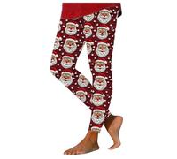 Legging imprimé fantaisie pour femme - Legging à motifs - Legging long pour femme - Pour l'hiver - Tenue décontractée - Mode imprimée - Sports et yoga, 14-rouge., M