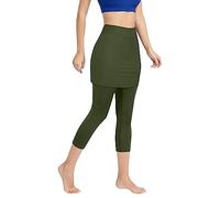 Legging Jupe Femme Sport Legging Court, Pantalon Sport Grande Taille 2 en 2 Gym avec Poches Opaque Taille Haute pour Jogging Tennis Badminton RandonnéE Squash Yoga