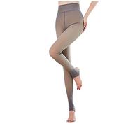 Legging long taille haute en polaire pour femme, couleur peau, pantalon décontracté, leggings de sport, leggings de jogging longs doublés, collants thermiques de petite taille, collants d'hiver, gris