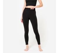 Legging long yoga effet seconde peau taille haute, noir graphite