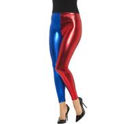 Legging Métallisé Bicolore Bleu Et Rouge Femme Large Multicolore