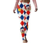 Legging multicolore pour femme - Costume de clown arlequin - Impression 3D - Pantalon de sport - Taille haute - Pantalon de yoga élastique - Tenue de carnaval - Tenue de fête - Opaque - Mode rue, #003