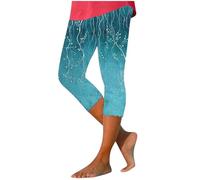 Legging Noir Femme Été Running Sport Pantacourt Souple Pantalon Extensible Yoga Taille Haute Corsaire Confortable Opaque 3/4 Leggings