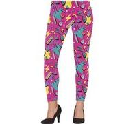 legging pantalon bariolé rose années 80 femme - guirca 16404 Rose G