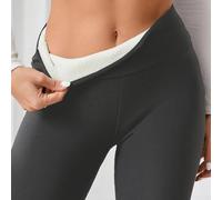 Legging Polaire Doux Extensible Confort Second Femmes Legging | Tissu polaire épais, isolation thermique supérieure, idéal pour les hivers froids et la neige(Yellow M)
