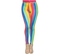 Boland - Leggings arc-en-ciel, pour femmes, stretch, rayures multicolores, près du corps, clown, flower power, costume, carnaval, soirée déguisée