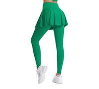 Legging pour Femme avec Jupe de Tennis - Pantalon de Sport Stretch avec Poches - Jupe de Course, Golf, Randonnée - Pantalon de Yoga Opaque