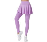 Legging pour Femme avec Jupe de Tennis - Stretch, Opaque, Sport, Course, Golf, Randonnée - Pantalon de Yoga avec Poches