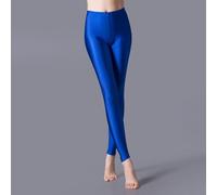 Legging pour femme - Fluo - Brillant - Skinny - Pour danse, spectacle, exportation, scène, couleur vive - Coupe ajustée - Taille S - Saphir