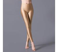 Legging pour femme fluorescent, brillant et brillant pour danse, spectacle, exportation, scène, couleur vive, coupe ajustée, taille S, abricot