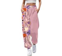 Legging pour femme - Pantalon de loisirs - Imprimé d'Halloween - Pantalon de jogging confortable - Pantalon souple avec taille élastique pour un usage quotidien - Pantalon avec chaîne pour femme