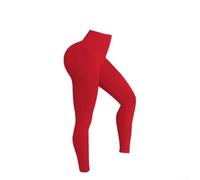 Legging pour femme Polyester Souple Respirant Quatre Saisons | Taille haute gainante, lisse le , allonge les jambes, idéal pour toutes morphologies(Light Red L)