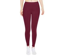 Legging pour femme Push Up Sport Taille haute Taille Large Opaque Scrunch Poche Legging Plumi Cellulite Compression 3D Pantalon de yoga sans couture Élastique Legging Pilates Gym, Vin, M
