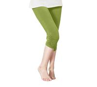 Legging pour fille - Décontracté - Pour l'école - Yoga - Danse - Tendance - Froncé - Athlétique - 128, vert, 10-11 ans
