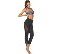 Legging Push Up Femme Legging Court, Pantalon Sport Grande Taille Maille Transparente Taille Haute Push Up Compression Amincissant Collant Yoga Fitness Jogging