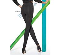 Legging Push-Up GINGER Bas Bleu 200 Den Noir Amincissant - SUR COMMANDE