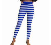 Legging rayé pour femme - Rouge et blanc - Collants colorés - Coupe ajustée - Grandes tailles - Collants opaques - Collants rayés - Décontracté - Tendance - Pantalon de yoga rayé pour Noël et carnaval