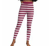 Legging rayé pour femme - Rouge et blanc - Collants colorés - Coupe ajustée - Grandes tailles - Collants opaques - Collants rayés - Décontracté - Tendance - Pantalon de yoga rayé pour Noël et carnaval