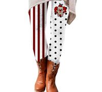 Legging rayé pour femme - Taille élastique - Pantalon de jogging - Collants opaques à rayures - Décontracté - Confortable - Rétro - Pantalon de survêtement confortable - Pantalon de carnaval, Q rouge