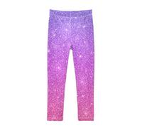 Legging scintillant violet et rose pour fille, pantalon de survêtement doux pour tout-petit, taille 4, confortable pour l'entraînement, Violet rose scintillant, 4 ans